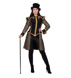 Sierlijke Gouden Steampunk Jas Vrouw