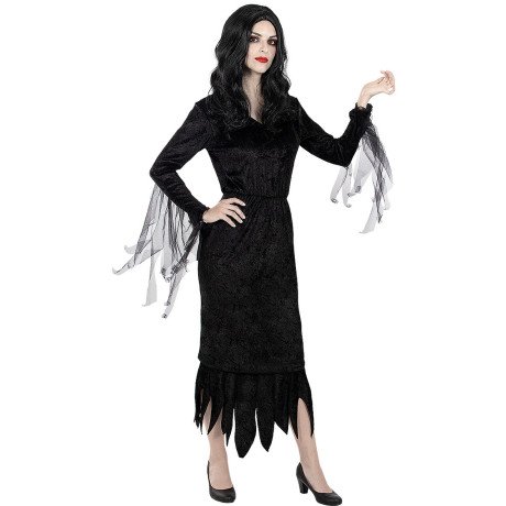 Matriarch Morticia Frump Addams Vrouw Kostuum