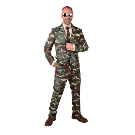 Uitgaanstenue Camouflage Soldaat Man Kostuum