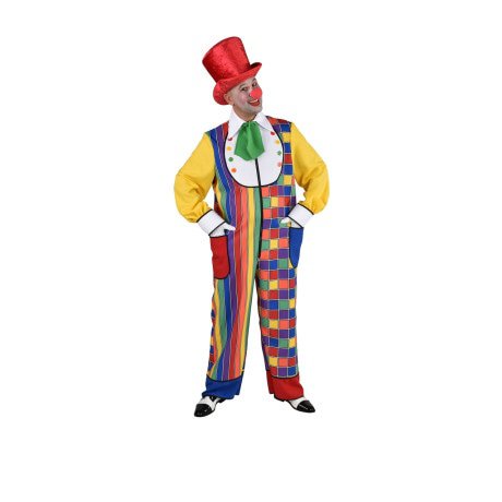 Dol Dwaas Regenboog Circus Clown Overall Man Kostuum