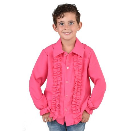 Opvallende Ruches Blouse Roze Jongen