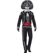 Zwart Day Of The Dead Senor Bones Man Kostuum