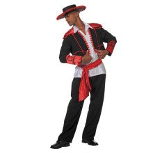 Rood Zwarte Flamenco Stierenvechter Don Miguel De Castanguelas Man Kostuum