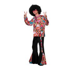 Roze Hippie Disco Popart Mellow Man Kostuum