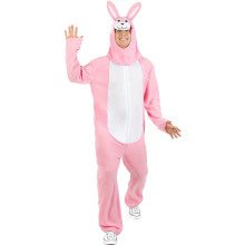 Roze Konijn Onesie Kostuum