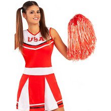 Rode Cheerleader Pompon 1 Stuk