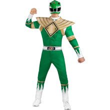 Groene Dino Power Ranger Tommy Man Kostuum