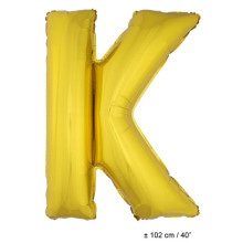 Folie Ballon Letter K Goud XL 102cm (Leeg)