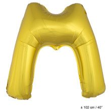 Folie Ballon Letter M Goud XL 102cm (Leeg)