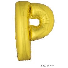 Folie Ballon Letter P Goud XL 102cm (Leeg)