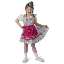 Blauw Roze Tiroler Dirndl Rosalinde Meisje Kostuum