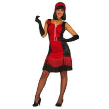 Chicago Jaren 20 Flapper Rood Vrouw Kostuum