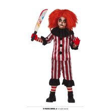 Rood Wit Gestreepte Horror Clown Kind Kostuum