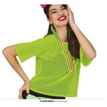 So 80s Visnet Neon Groen Shirt Vrouw