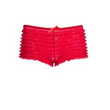 Kanten Shorts Met Ruches Rood Vrouw