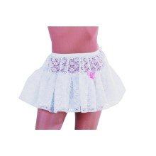 Petticoat Korte Tutu Kantwerk Bloemen Wit Vrouw