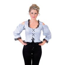 Bustier Blouse Bierfeest Piraat Grijs Vrouw