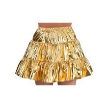 Gouden Folie Rok Glitter Disco Vrouw