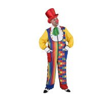 Dol Dwaas Regenboog Circus Clown Overall Man Kostuum