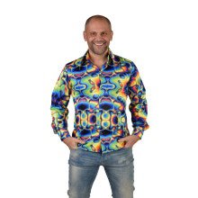 Tie Dye Multicolor Blouse Hippie Man