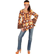 Hip Flip Oranje Bloemen Dip Tuniek Vrouw