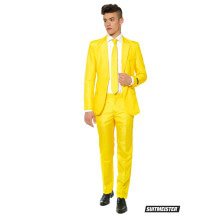 Helemaal Geel Solid Yellow Man Kostuum