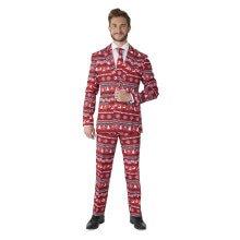 Nordic Pixel Red Suitmeister Man Kostuum