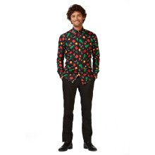 Zwarte Christmas Icons Tree Gifts Blouse Man