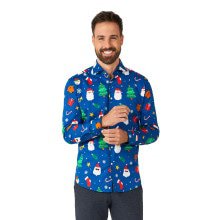 Enorm Foute Kerst Blouse Blauw Man