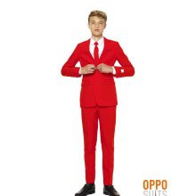 Intense Red Devil Opposuit Teen Jongen Kostuum