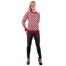 Gebreide Sweater Rood Wit Geblokt Brabant