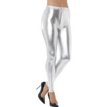 Zilveren Metallic Disco Legging Vrouw