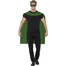 Groene Cape En Oogmasker Superheld Kostuum