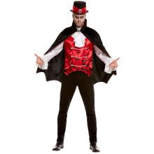 Dandy Dracula Bloedfeest Shirt Met Vest En Cape Man Kostuum