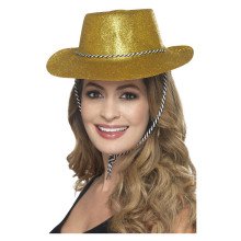 Cowboy Glitter Hoed Goud