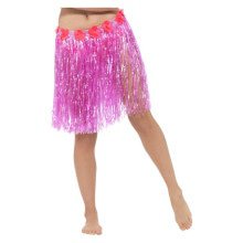 Hawaii Rok Hoelahoep Met Bloemen Neon Pink Vrouw