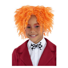 Gekke Professor Clown Oranje Pruik Kind