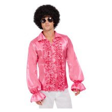 Roze 60s Rouches Hemd Man