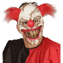 Gruwelijk Halfgezichtmasker Killerclown Met Haar