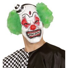 Gruwelijk Halfgezichtmasker Killerclown Met Haar En Minihoed