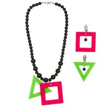 Eighties Ketting En Oorbellen Neon Kleur