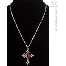 Gothic Ketting Met Rode Steen