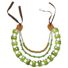 Tribal Ketting Met Groene Stenen