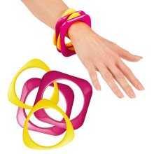 70er Jaren Armband Disco Roze / Geel