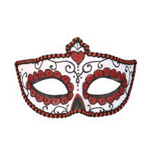 Mexicaans Oogmasker Dia De Los Muertos Zwart & Rood