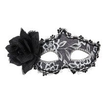 Mistery Oogmasker Glitter Bloemen Met Zwarte Roos