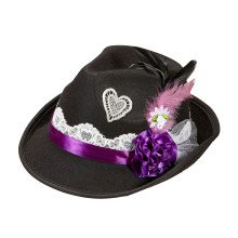 Zwarte Beierse Fedora Met Decoratie