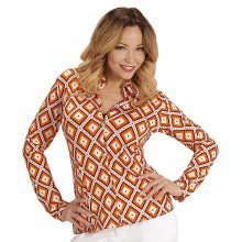 Groovy Gina 70s Dames Shirt, Ruit Vrouw