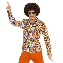 Groovy Garry 70s Heren Shirt, Luchtbellen Man