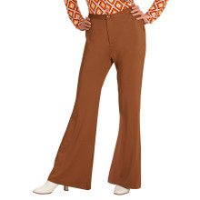 Groovy Gwendolyn 70s Dames Broek, Bruin Vrouw